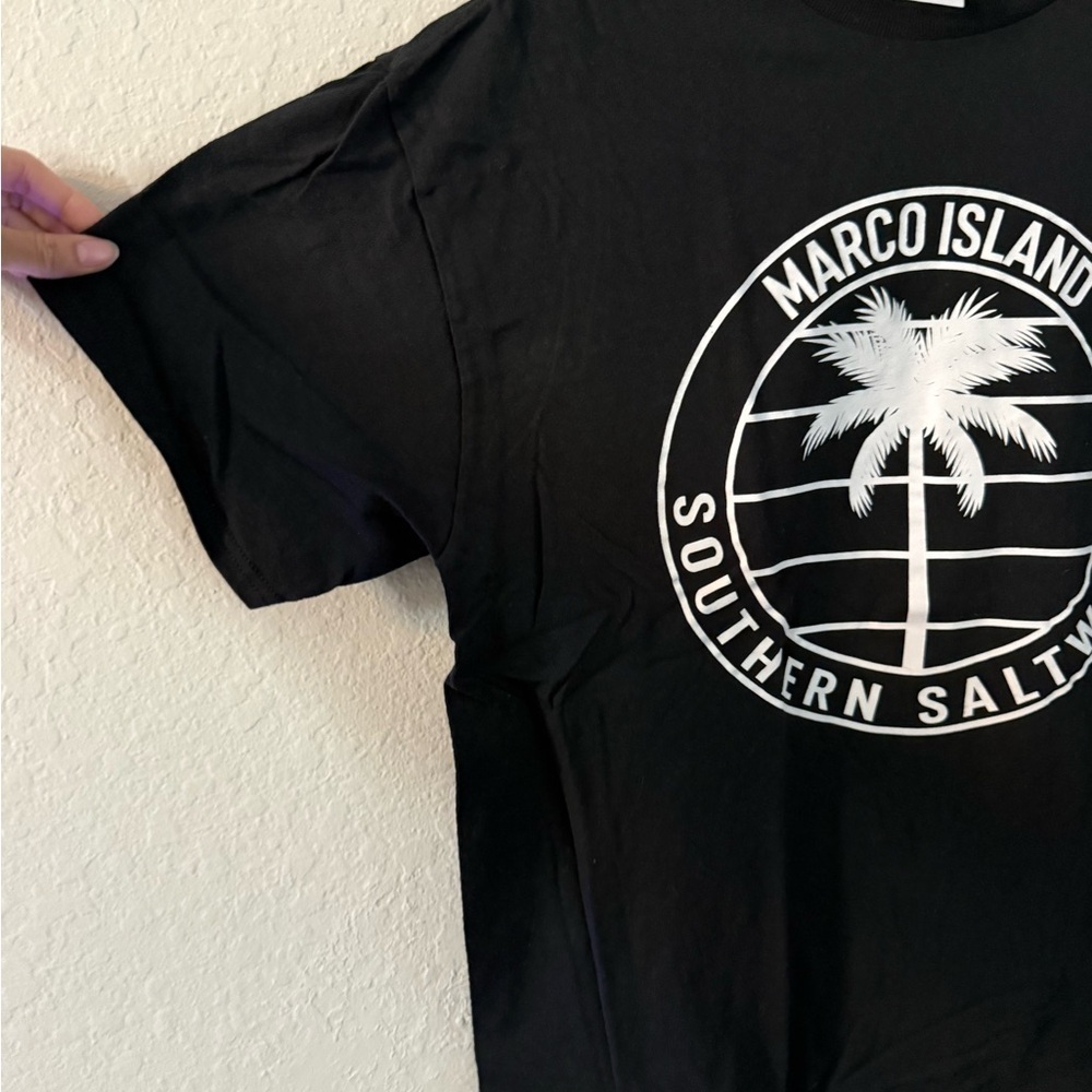 Black Marco Island Southern Saltwater Men's T-Shirt - Picture 3 of 4